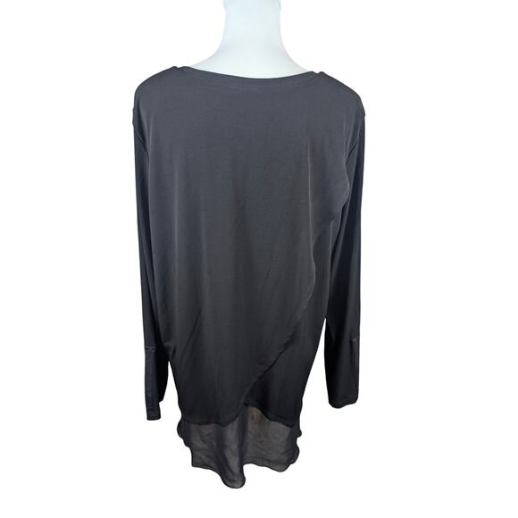 Nygard Women's Black Long Sleeve Blouse Top Soft Travel Wrap Back Detail Large - Picture 4 of 8